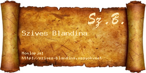 Szives Blandina névjegykártya
